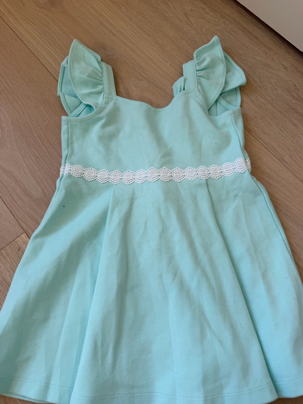Janie and Jack Mint Green Sleeveless Dress with White Trim